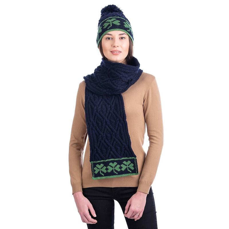 irish hat | merino wool shamrock aran ladies hat