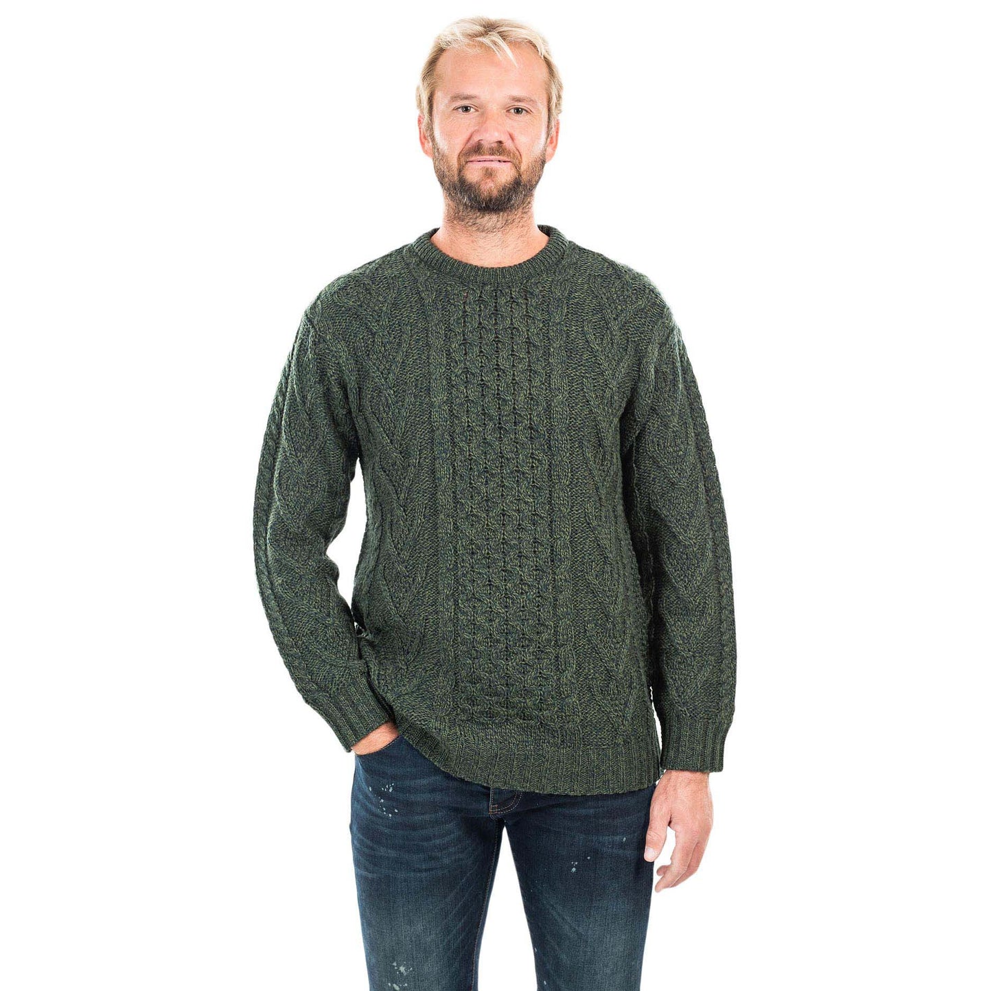 irish sweater | merino wool classic aran knit mens sweater