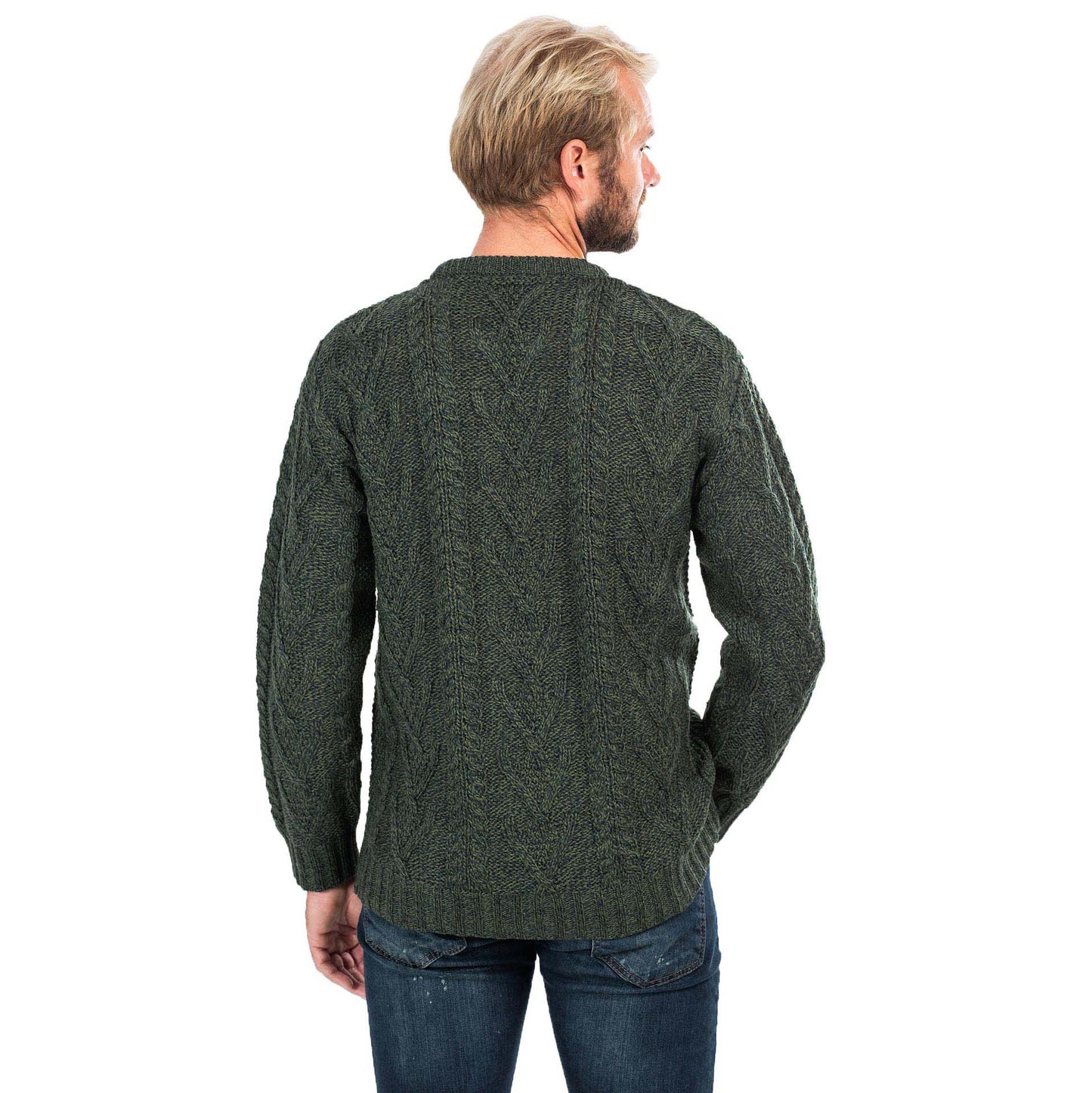 irish sweater | merino wool classic aran knit mens sweater