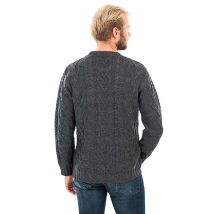 Irish Sweater | Merino Wool Classic Aran Knit Mens Sweater