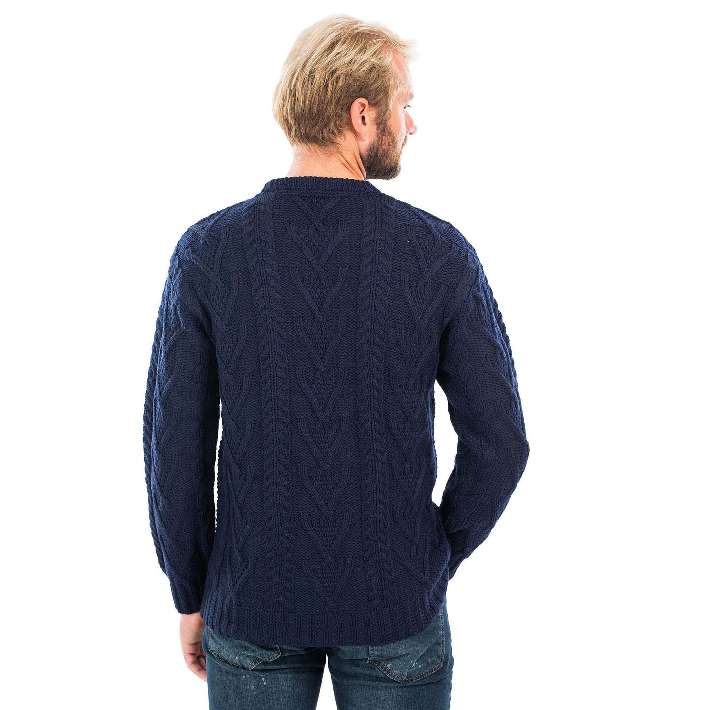 irish sweater | merino wool classic aran knit mens sweater
