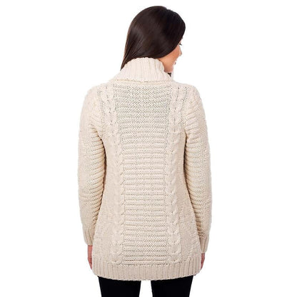 Irish Cardigan | Open Front Cable Knit Ladies Cardigan