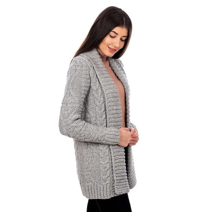 Irish Cardigan | Open Front Cable Knit Ladies Cardigan