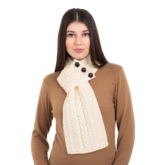 Irish Scarf | Merino Aran Knit Loop Ladies Scarf