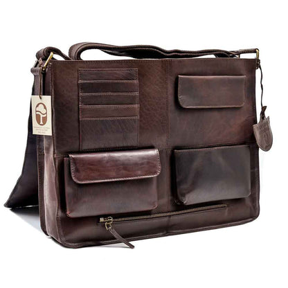 Irish Bag | Men's Brown  Leather Laptop Satchel