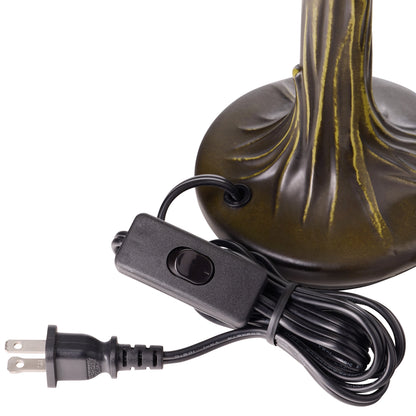A close-up of lamp base with a coiled power cord and switch, shown on a plain white background.