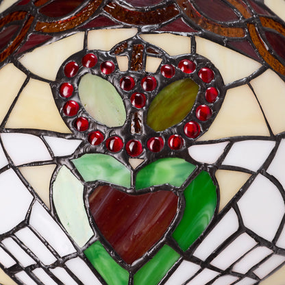 Close-up of a Claddagh Stained Glass Table Lamp