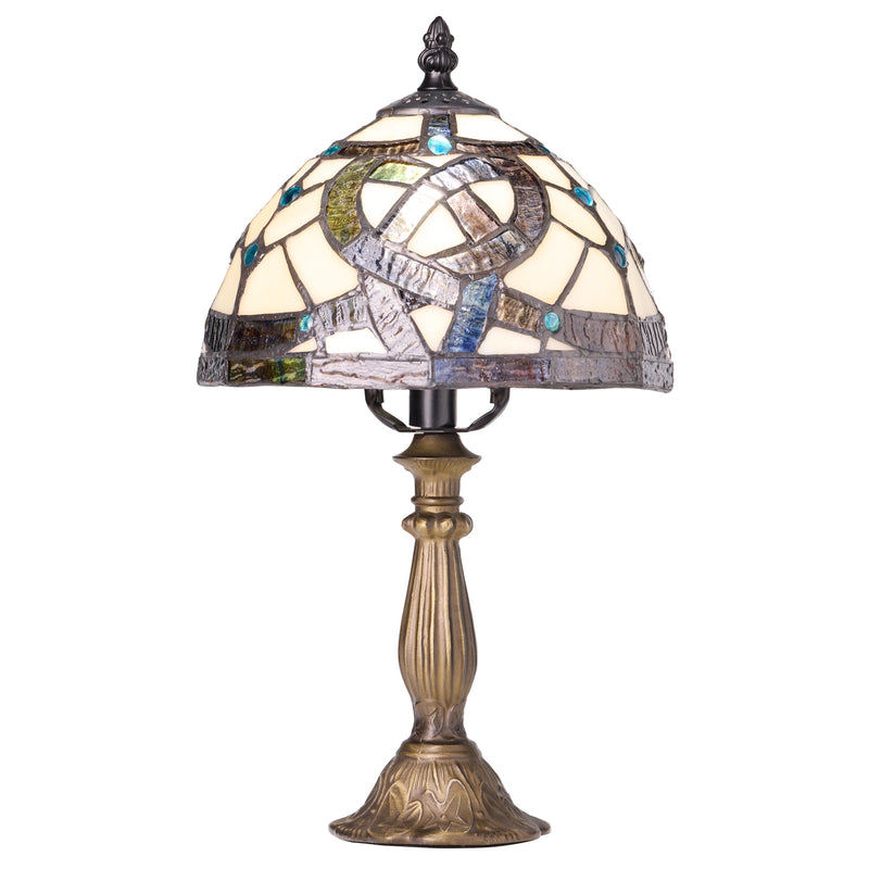Celtic Stained Glass Amber Pathway Table Lamp on a white background