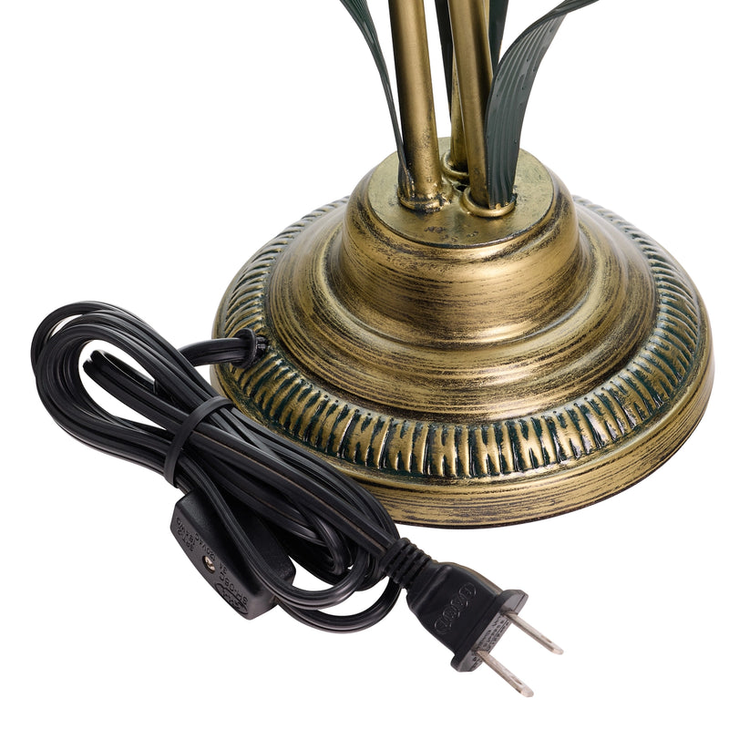 Handblown Glass 3 Light White Lily Table Lamp base and power cord