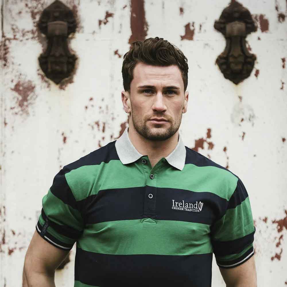 croker harp striped polo shirt