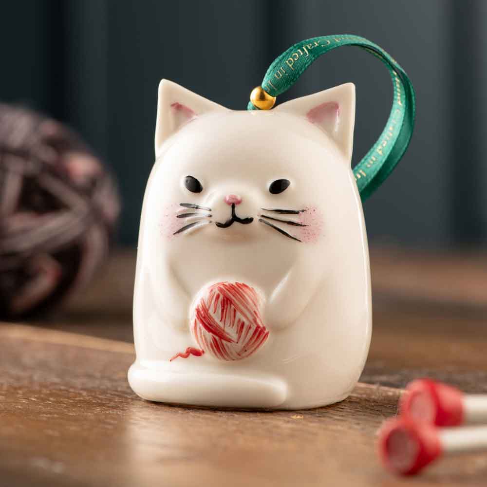 irish christmas | belleek kitty cat ornament
