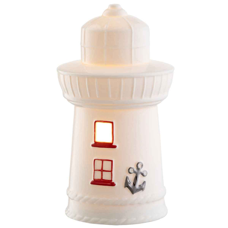 Belleek Pottery Edition Piece 2026 LED Irish Lighthouse with a small light inside on a white background