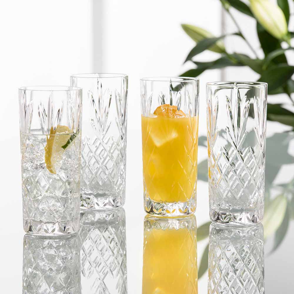 galway crystal renmore hiball glass set of 4