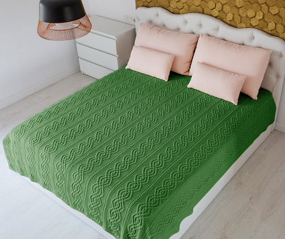 Irish Throw | King Size Merino Wool Cable Knit Throw