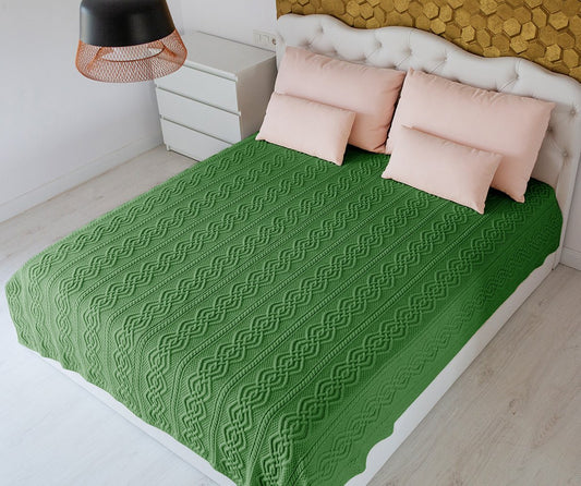 Irish Throw | King Size Merino Wool Cable Knit Throw
