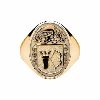 Irish Coat of Arms Jewelry | Mens Oval Shield Solid Heavy Ring