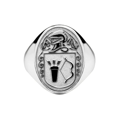 Irish Coat of Arms Jewelry | Mens Oval Shield Solid Heavy Ring