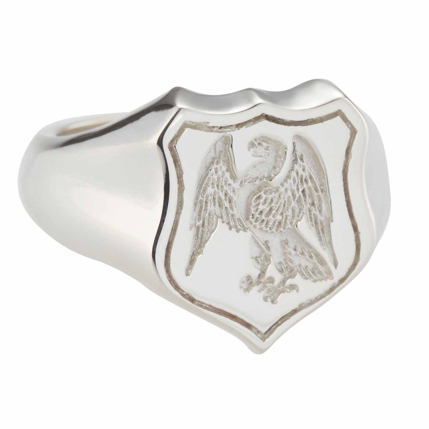 irish rings - sterling silver family crest shield ring