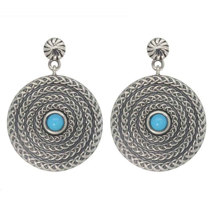 Irish Earrings | Sterling Silver Turquoise Oxidised Celtic Knot Earrings