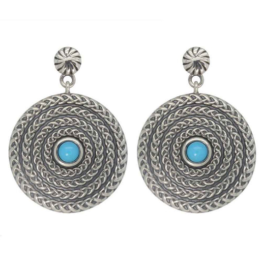 Irish Earrings | Sterling Silver Turquoise Oxidised Celtic Knot Earrings