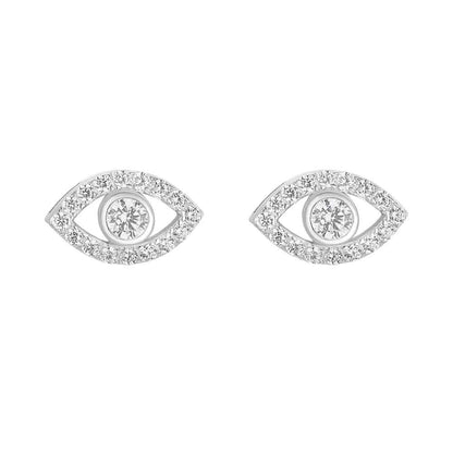 Irish Earrings | Sterling Silver Evil Eye Crystal Stud Earrings