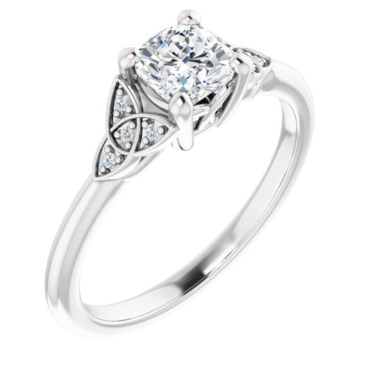 Irish Engagement Ring | Bebhinn 14K White Gold  Diamond Celtic Trinity Knot Ring