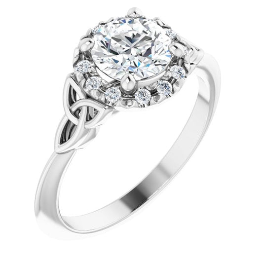Irish Engagement Ring | Easnadh 14K White Gold 1ct Diamond Celtic Trinity Knot Ring