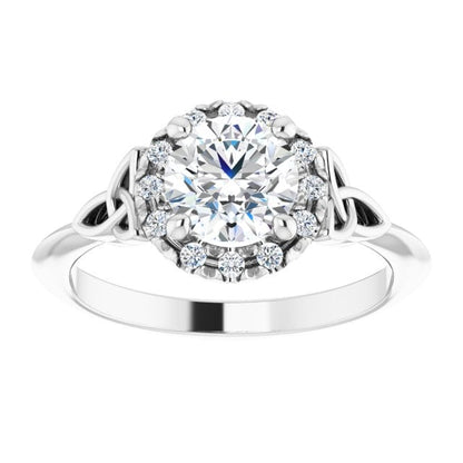 Irish Engagement Ring | Easnadh 14K White Gold 1ct Diamond Celtic Trinity Knot Ring