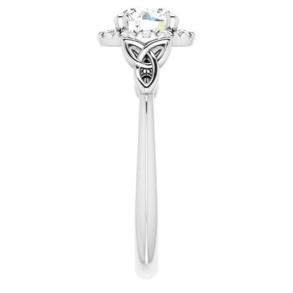 Irish Engagement Ring | Easnadh 14K White Gold 1ct Diamond Celtic Trinity Knot Ring