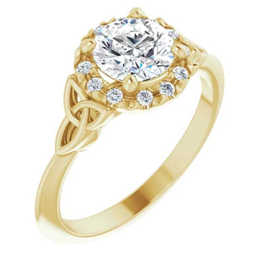 Irish Engagement Ring | Eimhear 14K Yellow Gold 1ct Diamond Celtic Trinity Knot Ring