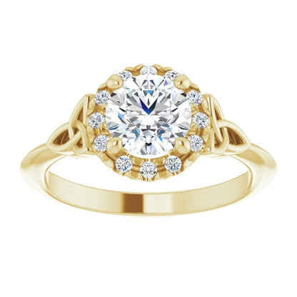 Irish Engagement Ring | Eimhear 14K Yellow Gold 1ct Diamond Celtic Trinity Knot Ring