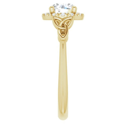 Irish Engagement Ring | Eimhear 14K Yellow Gold 1ct Diamond Celtic Trinity Knot Ring