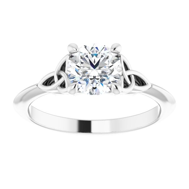 irish engagement ring | fiadh 14k white gold 1ct diamond solitaire celtic trinity knot ring