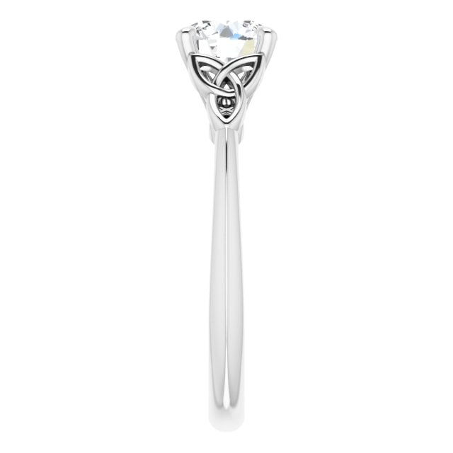 irish engagement ring | fiadh 14k white gold 1ct diamond solitaire celtic trinity knot ring