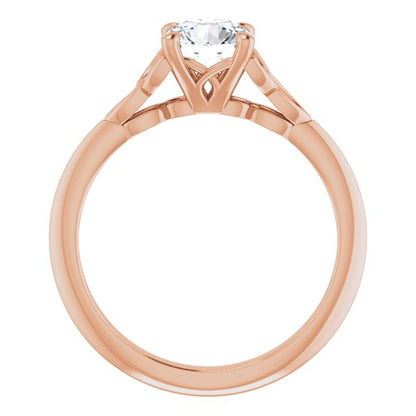 Irish Engagement Ring | Fineamhain 14k Rose Gold 1ct Diamond Solitaire Celtic Trinity Knot Ring