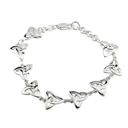 Celtic Bracelet - Silver 9 Link Trinity Knot Bracelet