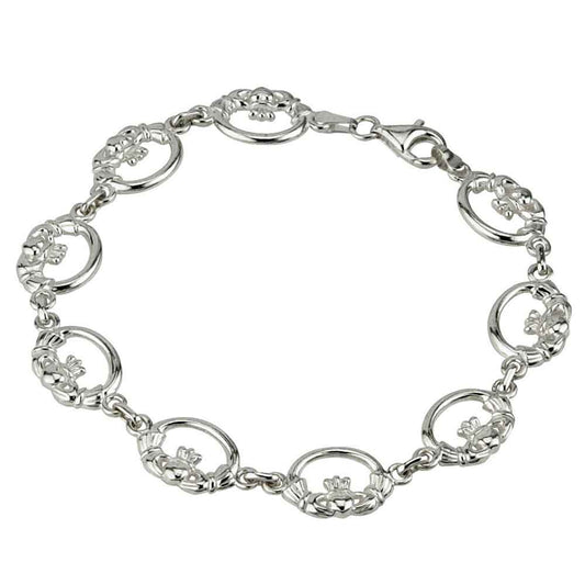 Sterling Silver Claddagh Link Bracelet