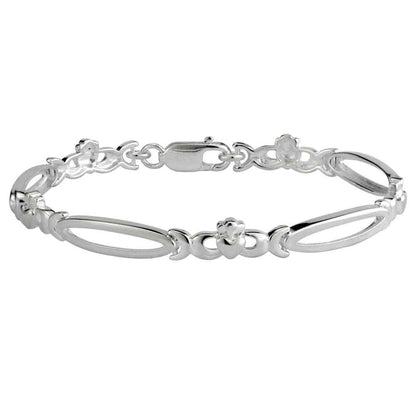 Irish Bracelet - Sterling Silver Claddagh Link Bracelet