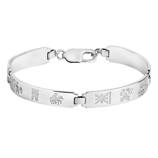 History of Ireland Sterling Silver 4 Link Bracelet on a white background