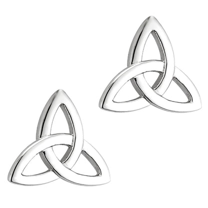 Irish Earrings | 14k White Gold Celtic Trinity Knot Stud Earrings