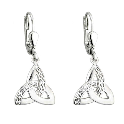 Celtic Earrings - Sterling Silver Celtic Weave Trinity Knot Earrings