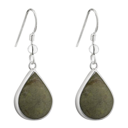 Irish Earrings | Sterling Silver Connemara Marble Teardrop Earrings