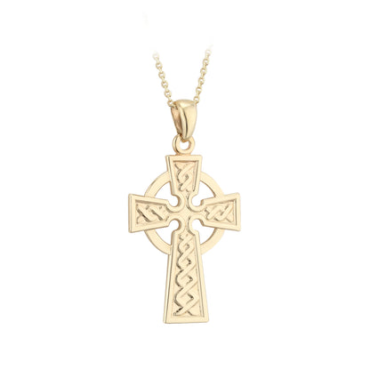 Irish Necklace | 10k Gold Celtic Cross Pendant