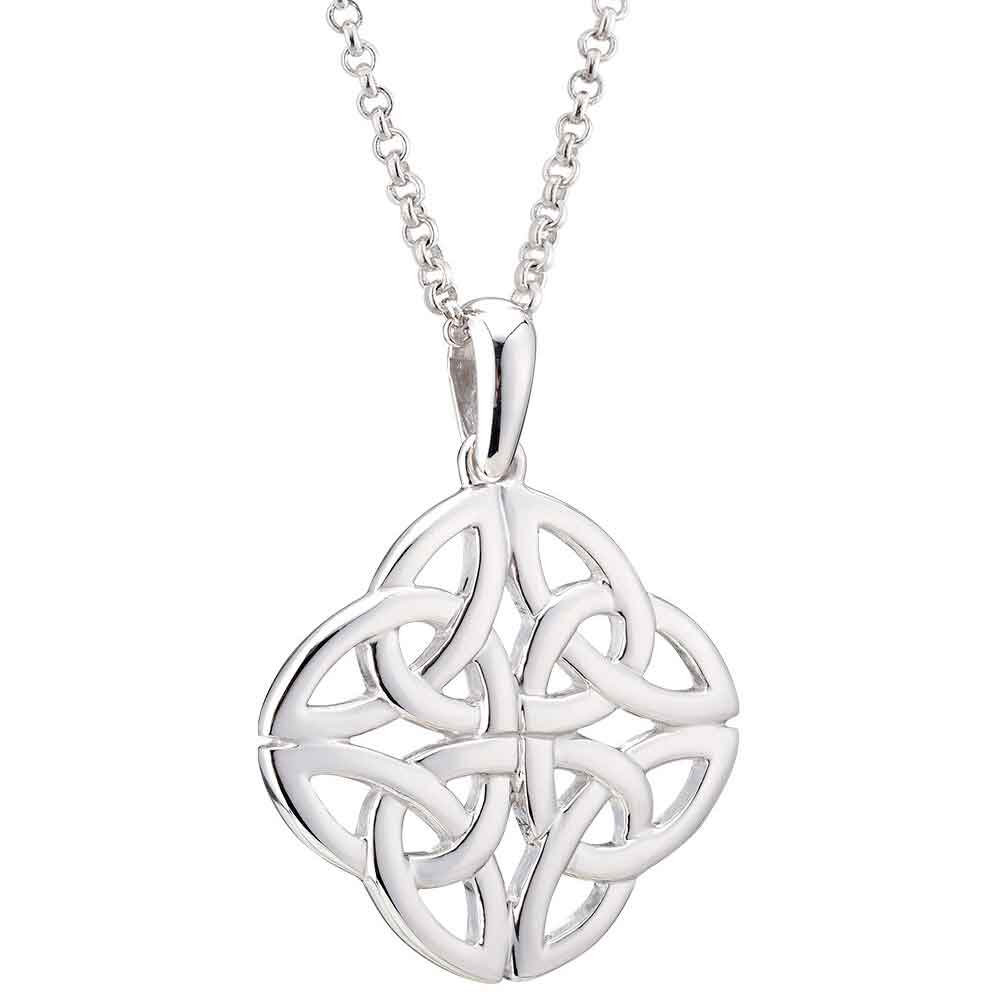 celtic pendant - sterling silver 4 trinity celtic knot pendant with chain