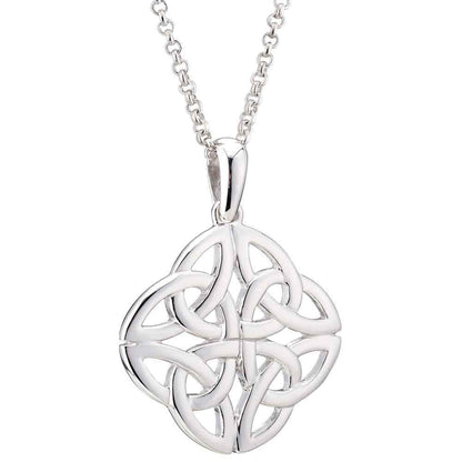 Celtic Pendant - Sterling Silver 4 Trinity Celtic Knot Pendant with Chain