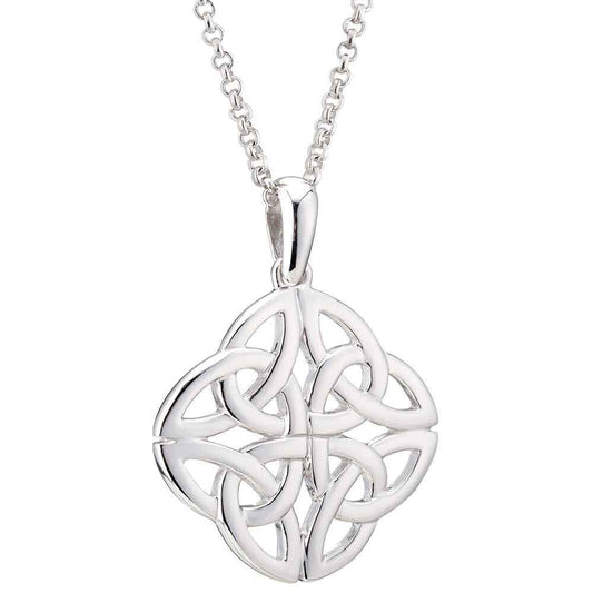 Celtic Pendant - Sterling Silver 4 Trinity Celtic Knot Pendant with Chain