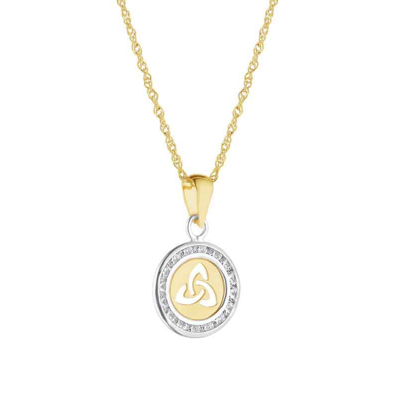 irish necklace | 10k gold small circle trinity knot pendant