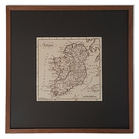 Framed Map of Ireland Art Print