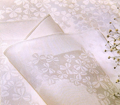 Irish Linen Tablecloth - 69 inch x 116 inch 100% Linen Damask Irish Tablecloth