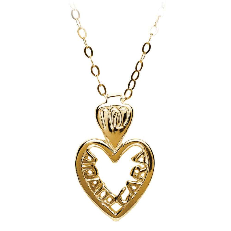 Irish Necklace | Mo Anam Cara My Soul Mate Pierced Heart Pendant with Chain